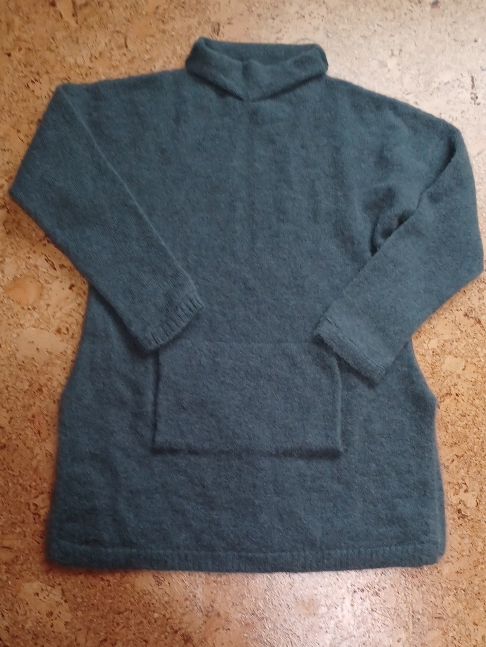 Peruvian Connection Women's Teal Blue Alpaca Turtleneck Tunic Sweater Size S